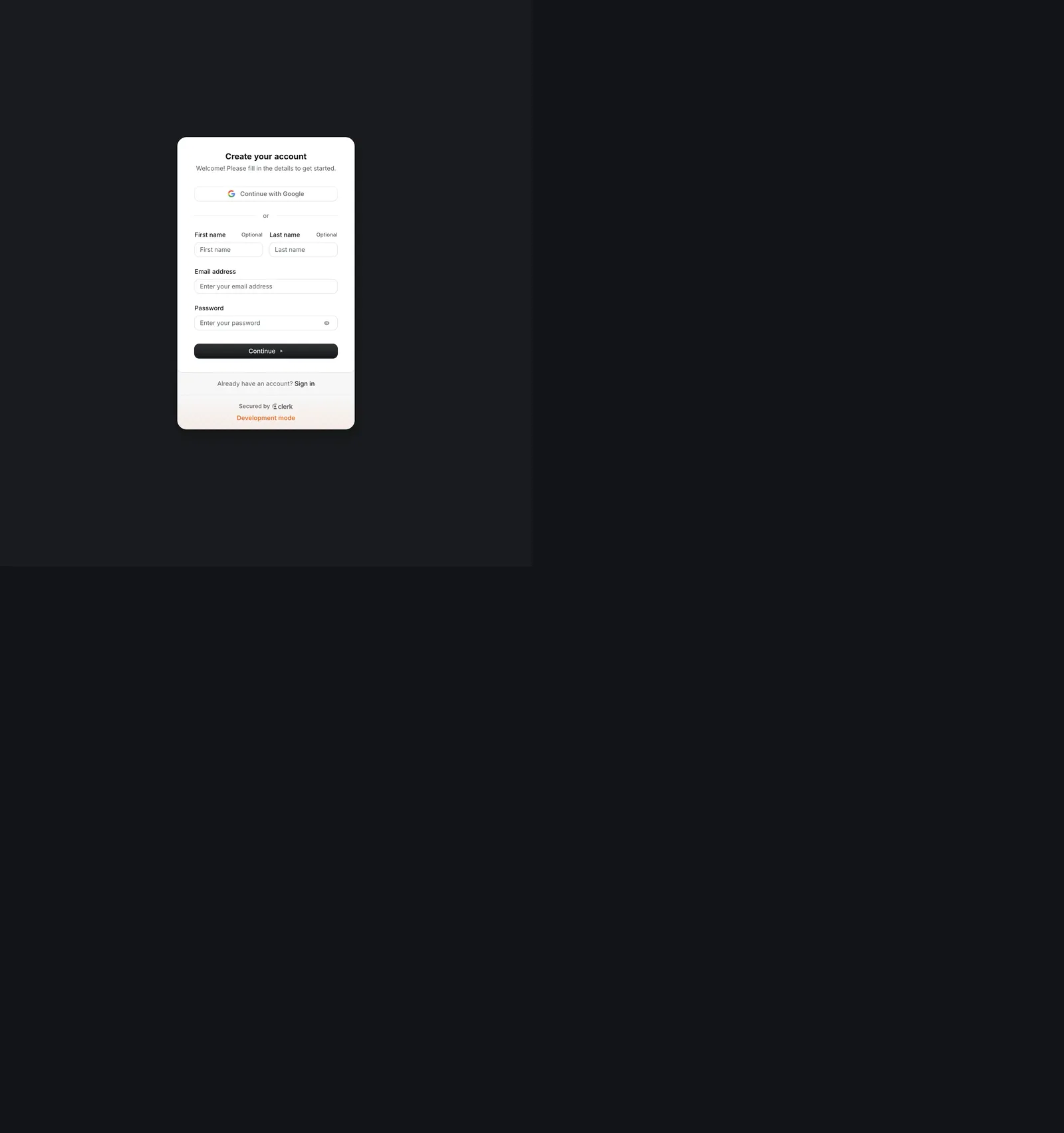 The Create your account form on the deployed PositiveForm sign-up route