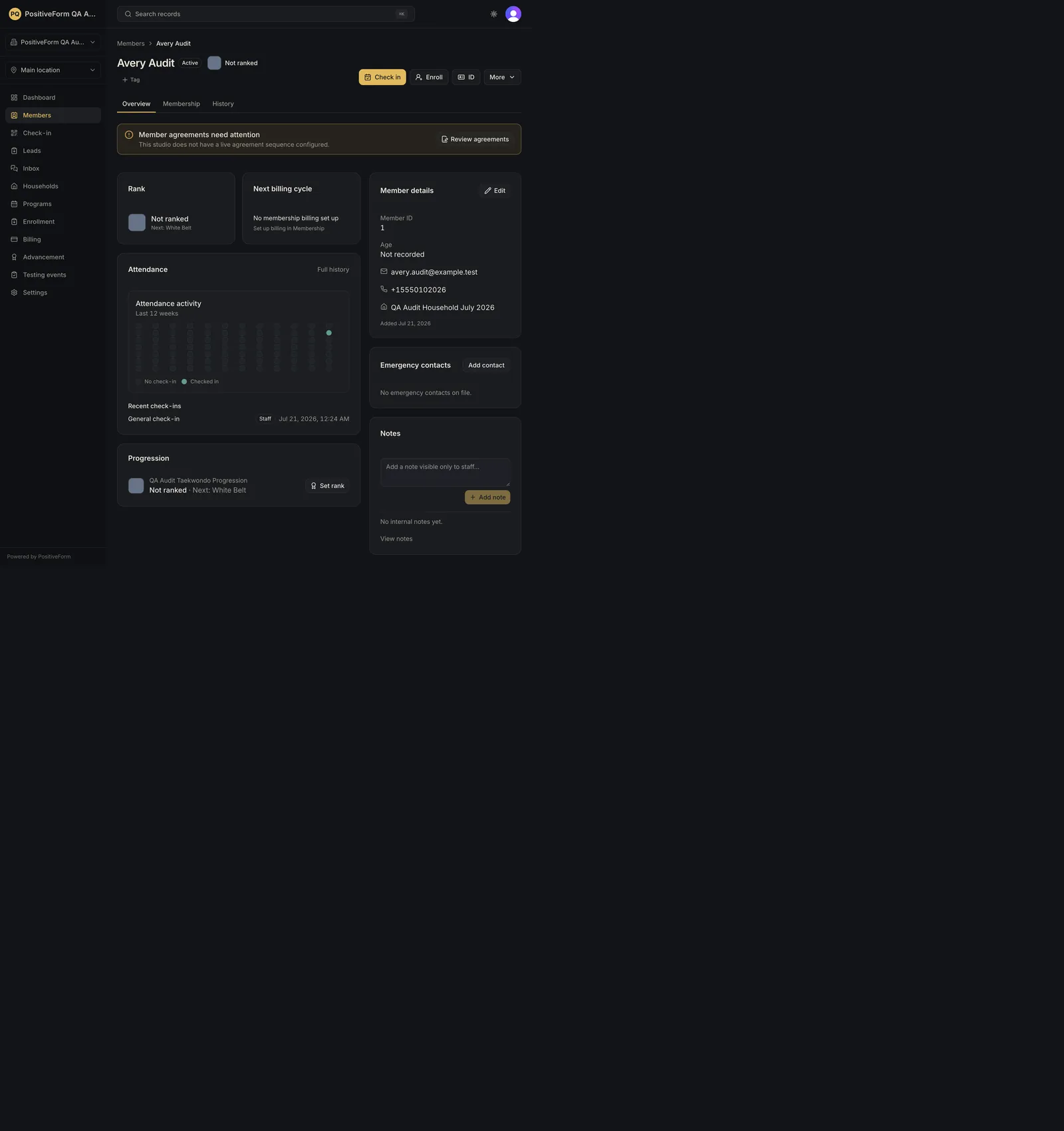 The synthetic member's canonical overview opened from global search