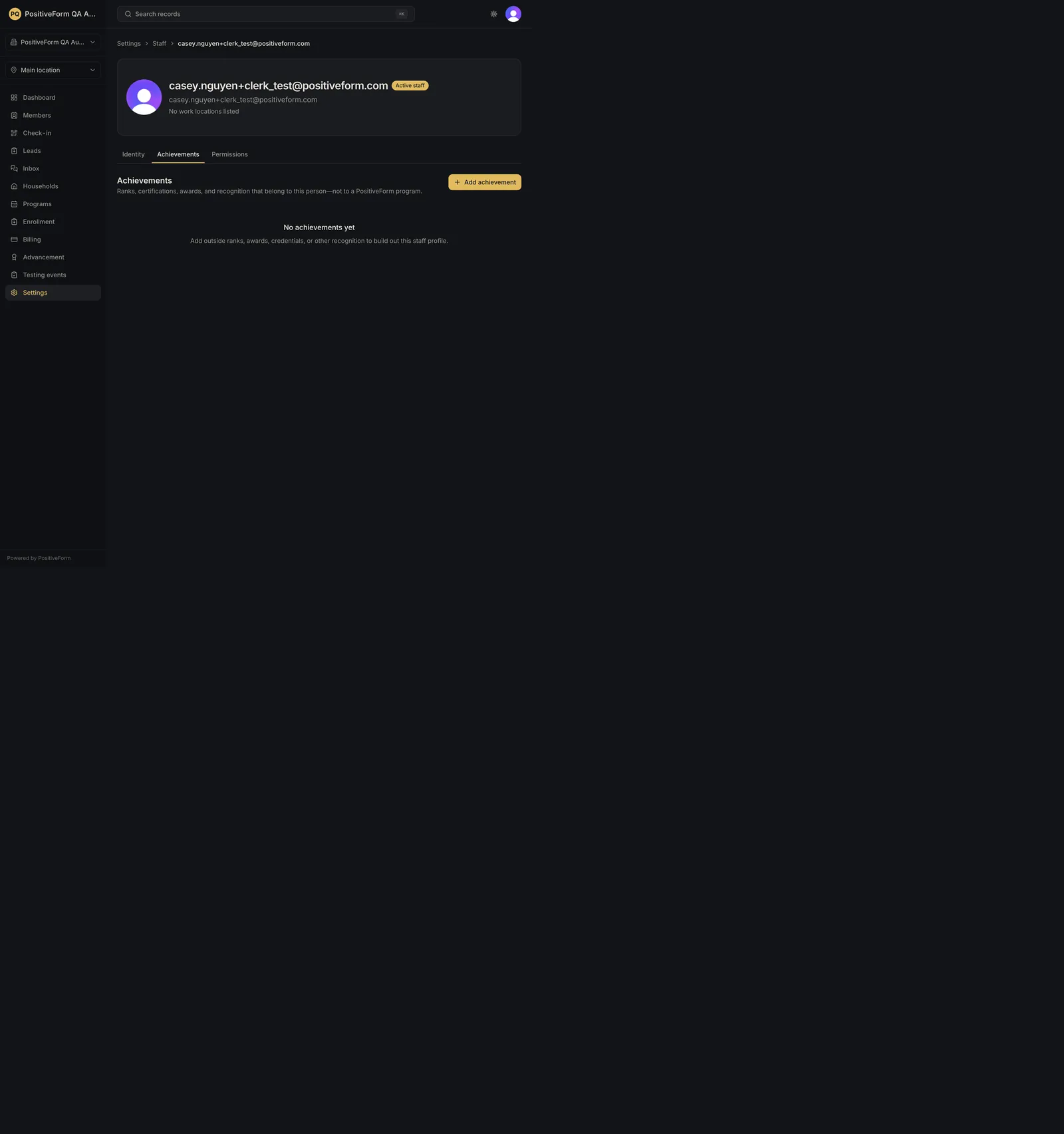 Achievements tab for Casey Nguyen